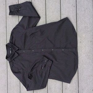 Apt. 9 Black Polka Dot Button-Up Shirt Size 14